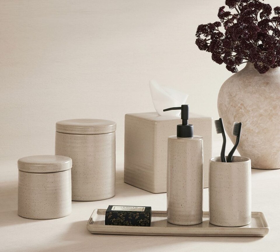 Speckled Ceramic Bathroom Accessories Pottery Barn Australia